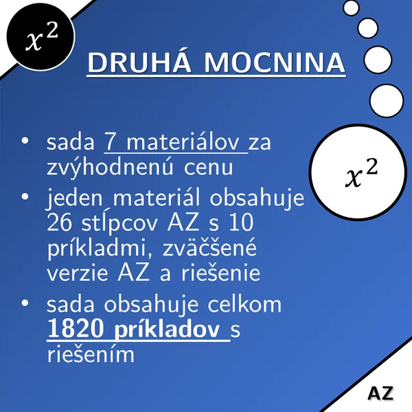 Druhá mocnina | matematika | zvýhodnená sada