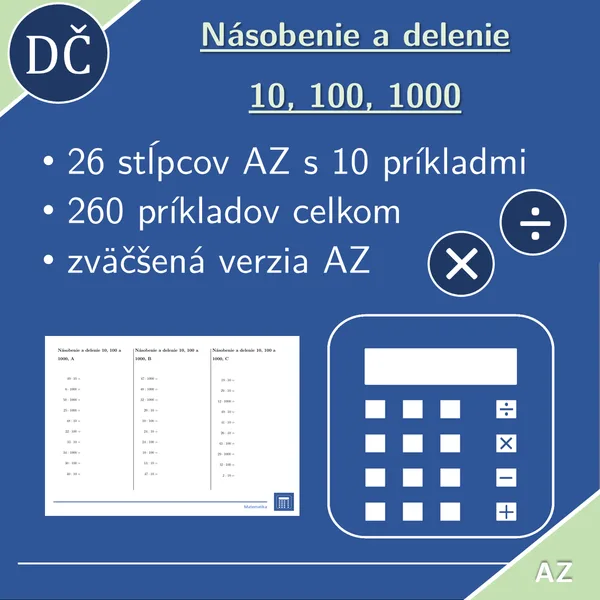 Násobenie a delenie 10, 100 a 1000 | matematika | 26 stĺpcov 