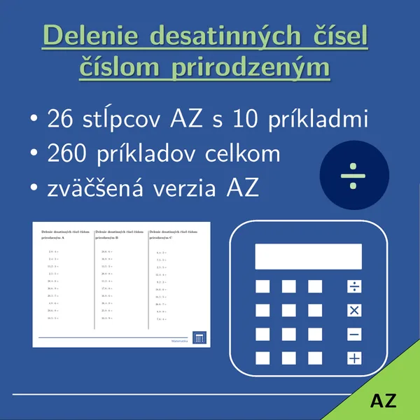 Delenie desatinných čísel číslom prirodzeným | matematika