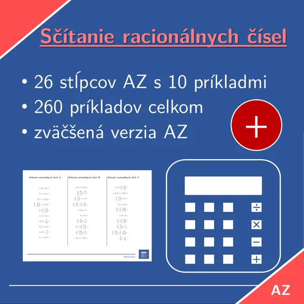 Sčítanie racionálnych čísel | matematika | 26 stĺpcov 