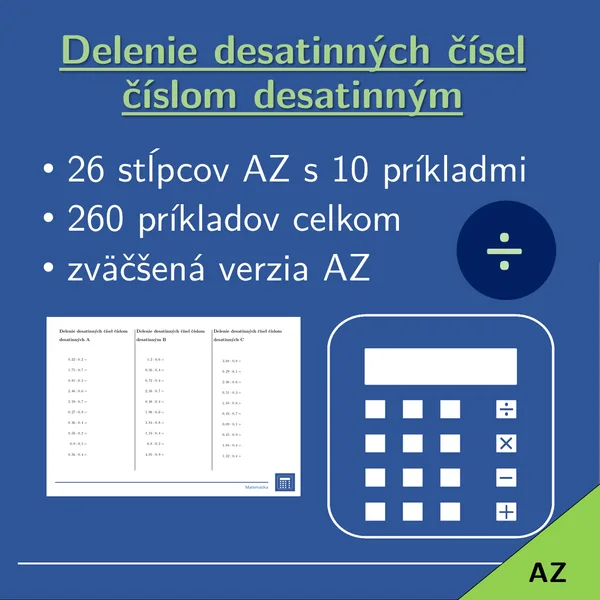 Delenie desatinných čísel číslom desatinným | matematika