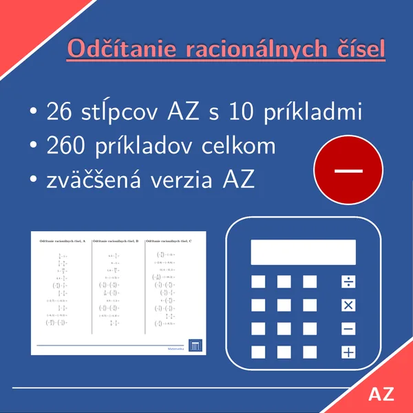 Odčítanie racionálnych čísel | matematika | 26 stĺpcov 