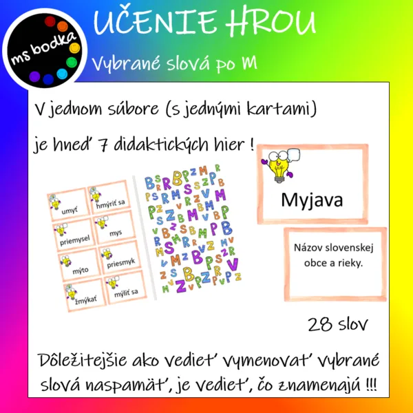 VYBRANÉ SLOVÁ po M - Didaktické aktivity