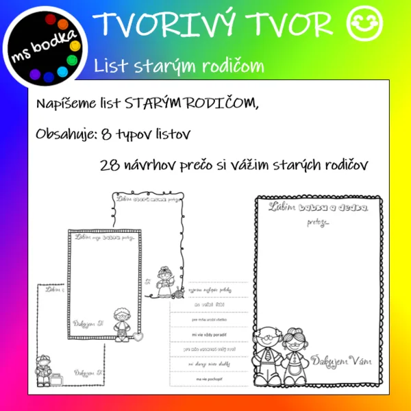 List STARÝM RODIČOM - Tvorivý tvor :-)