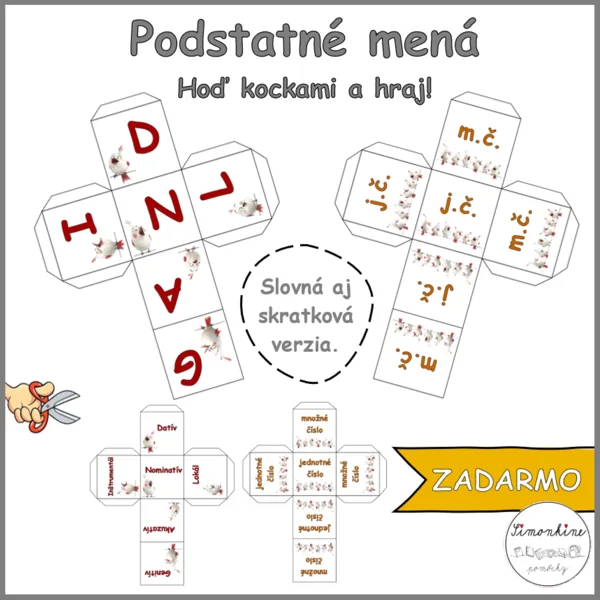 Podstatné mená - kocky