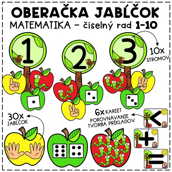 OBERAČKA JABĽČOK - číselný rad 1 - 10