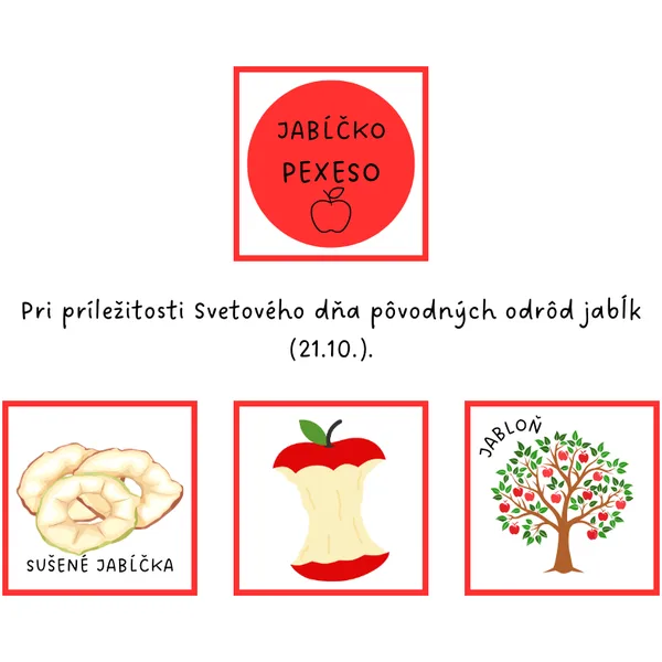 Deň jablka - PEXESO - ovocie, jabĺčko