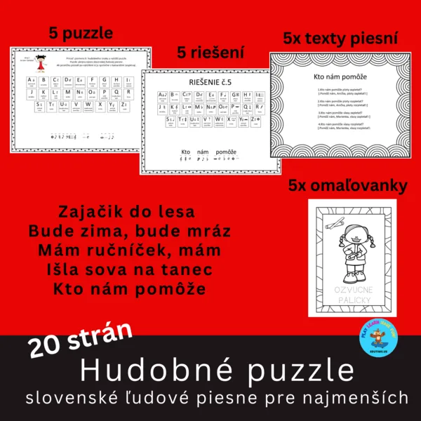 Hudobné puzzle - slovenské ľudové piesne pre najmenších