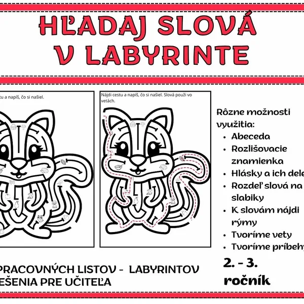 HĽADAJ SLOVÁ V LABYRINTE