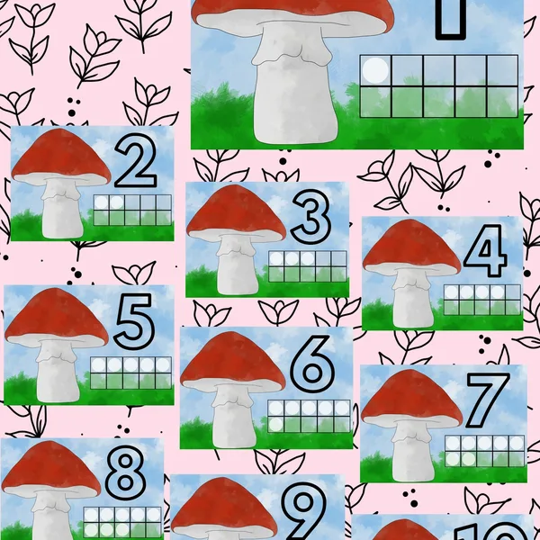 Modelovánky - Muchotrávka počítanie do 10 (modelovacie podložky pro plastelínu)