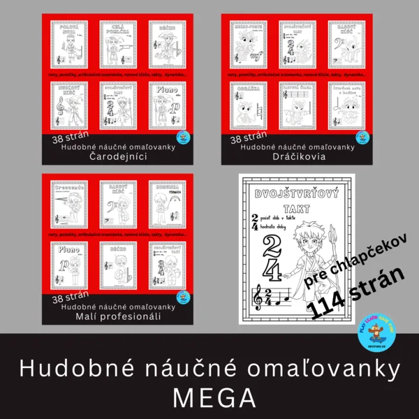 Hudobné náučné omaľovanky - MEGA súbor