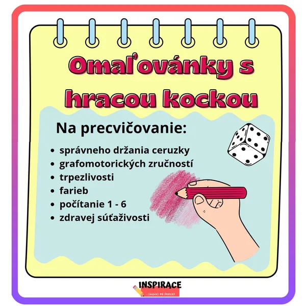  Omaľovánky 🖍️ s hracou kockou 🎲
