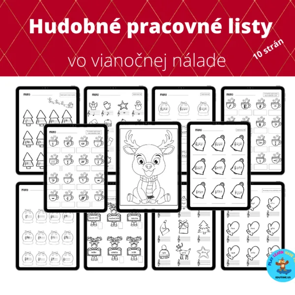 Hudobné znaky - pracovné listy - Vianoce