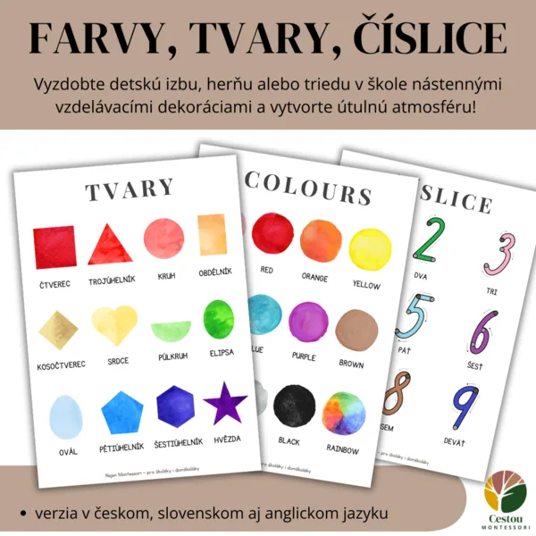 Farby, tvary, číslice - plagáty