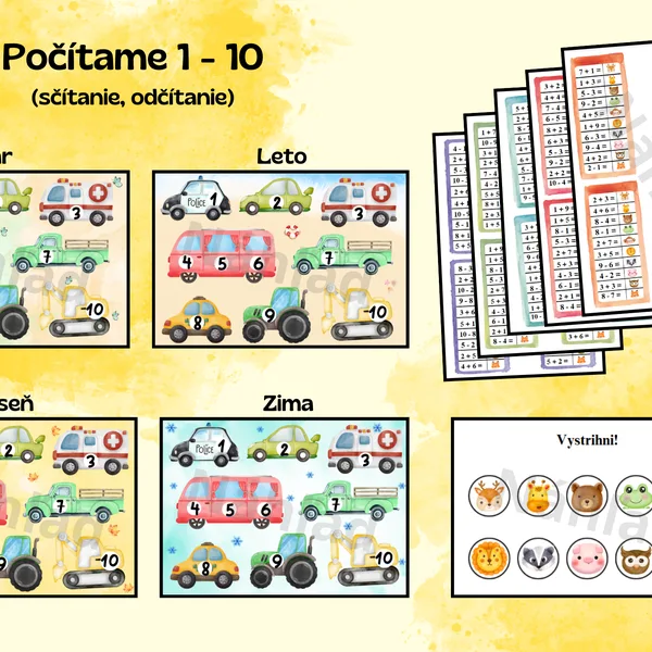 Počítame do 10, hravá matematika so zvieratkami