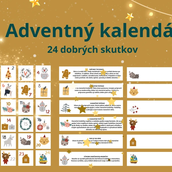 ADVENTNÝ KALENDÁR - 24 DOBRÝCH SKUTKOV DO VIANOC 