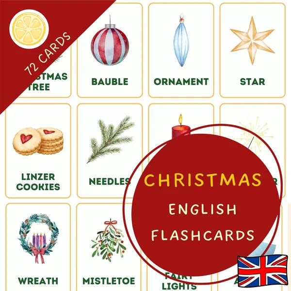 CHRISTMAS - ENGLISH FLASHCARDS | vianočné kartičky v angličtine
