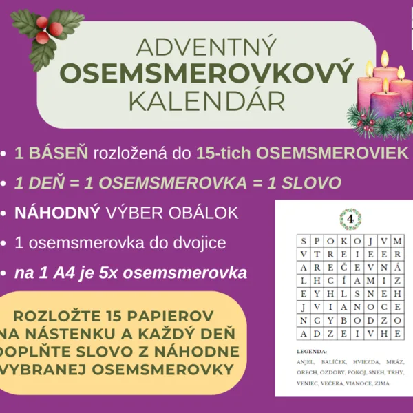 Adventný osemsmerovkový kalendár