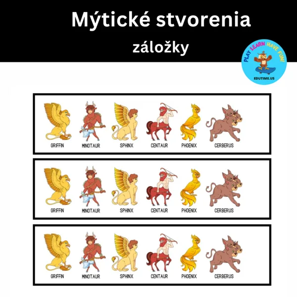 Mýtické stvorenia - náučné záložky