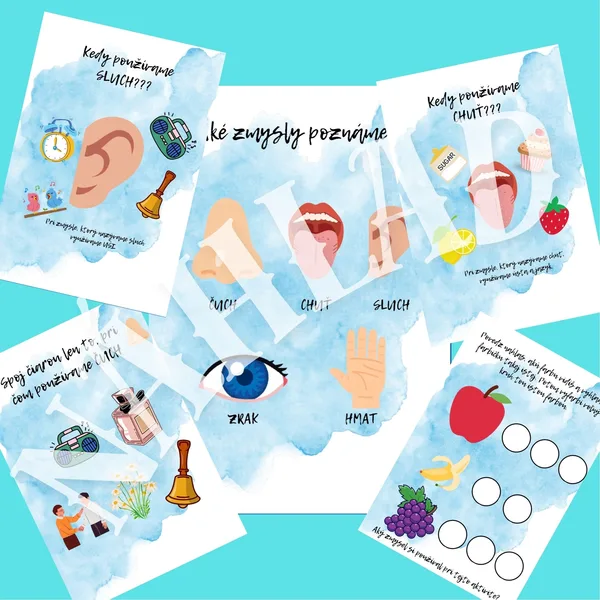 Naše ZMYSLY - plagáty, pracovné listy