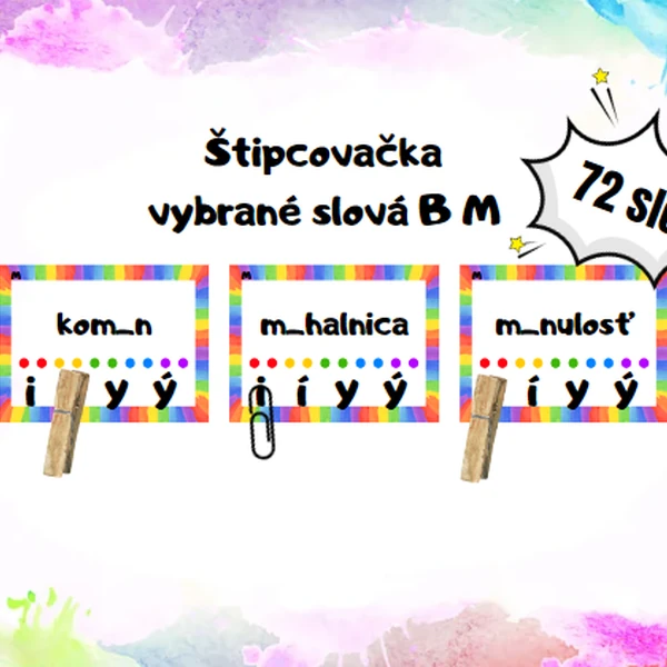 Štipcovačka vybrané slová B M
