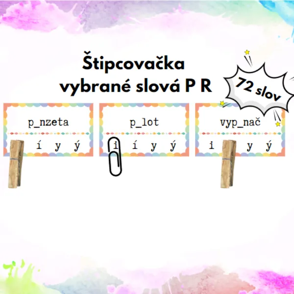 Štipcovačka vybrané slová P R