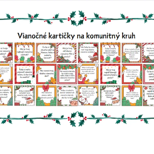 Vianočné otázky pre komunitný kruh: Podpora komunikácie a budovanie vzťahov v triede