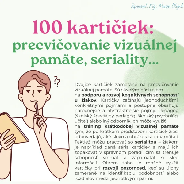 100 kartičiek: precvičovanie vizuálnej pamäte, seriality