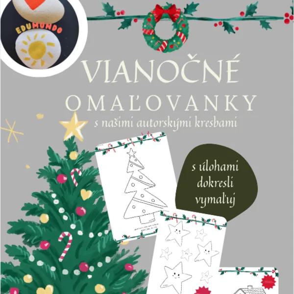 Vianočné omaľovánky s úlohami