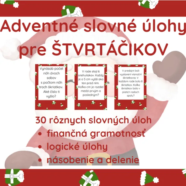 Adventné slovné úlohy 4. ročník