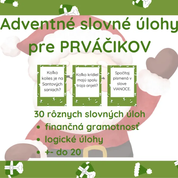 Adventné slovné úlohy 1. ročník