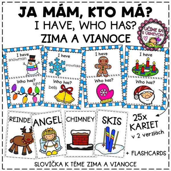 JA MÁM, KTO MÁ + FLASHCARDS - prvé slovíčka zima a Vianoce