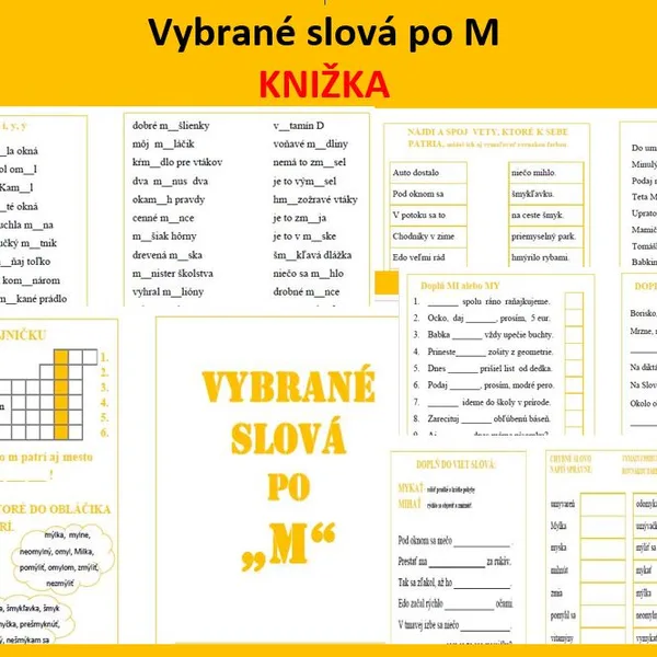 Vybrané slová po M - knižka
