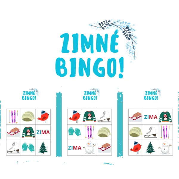Zima - BINGO! - Znaky, symboly, počasie, oblečenie, športy.