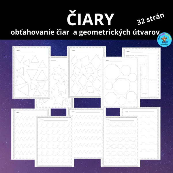 Čiary a geometrické útvary na obťahovanie