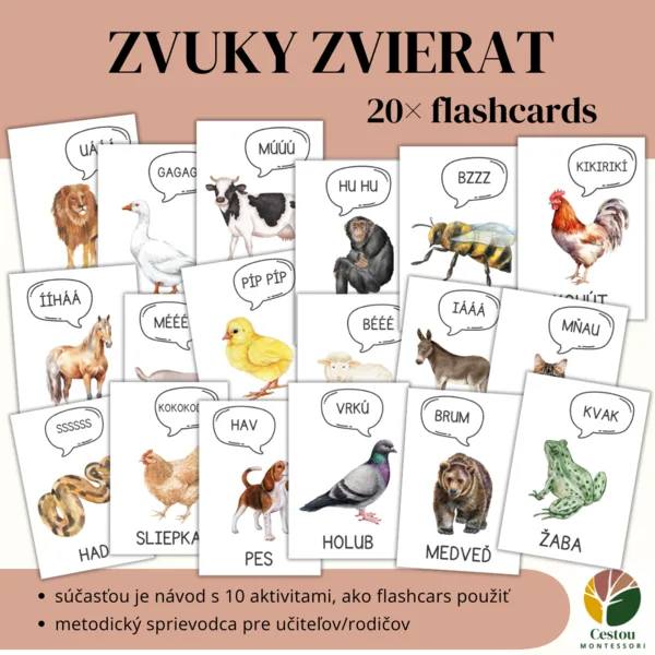 Zvuky zvierat - flashcards