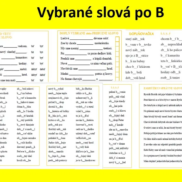 Vybrané slová po B - knižka