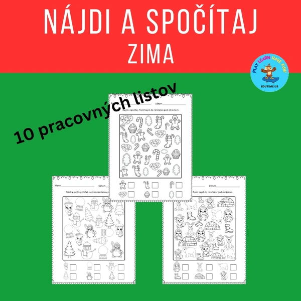 Nájdi a spočítaj - zima