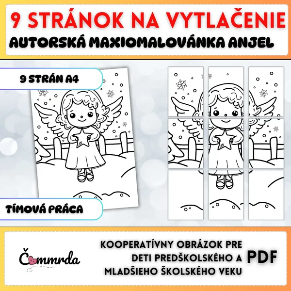 Autorská maxiomalovánka anjel