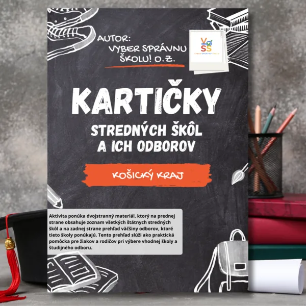 Pomôcka - "Kartičky stredných škôl a ich odborov v Košickom kraji"