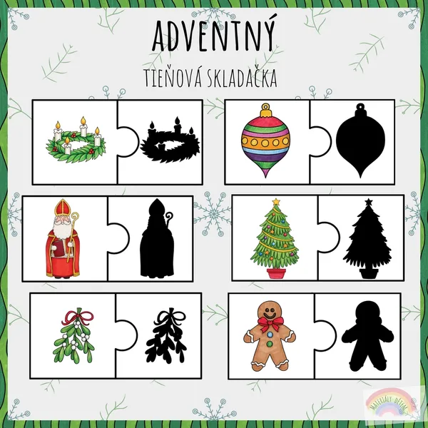 Adventná tieňová skladačka
