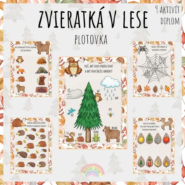 Zvieratká v lese, plotovka alebo brožúra