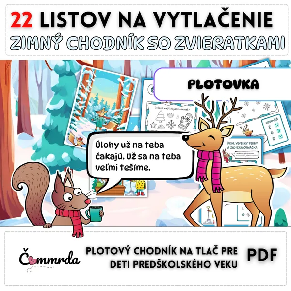 Zimný chodník so zvieratkami