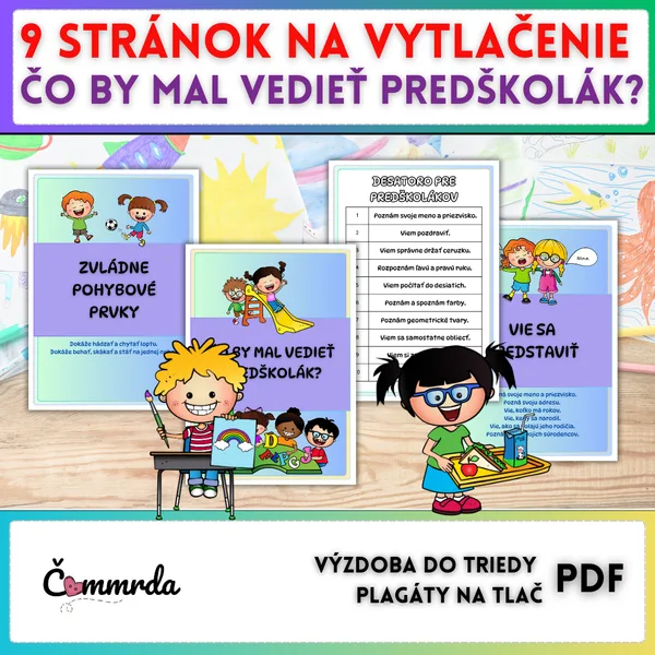 Čo by mal vedieť predškolák? - výzdoba do třídy