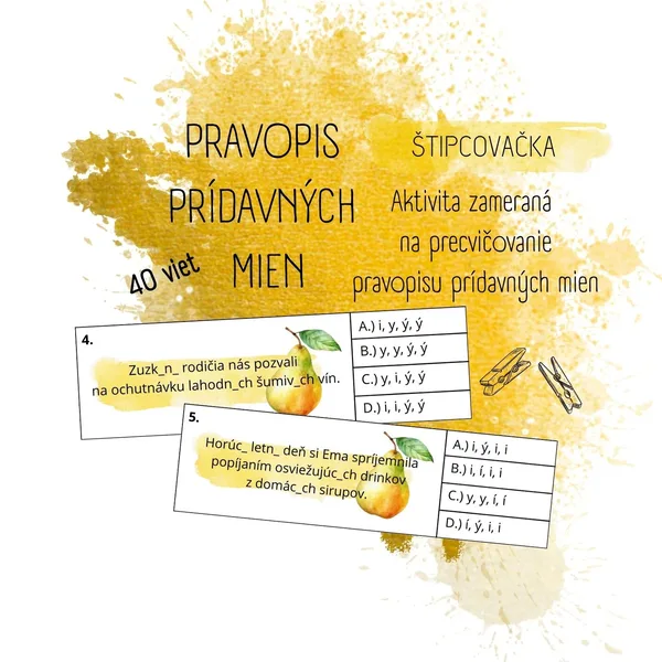 Pravopis prídavných mien - štipcovačka