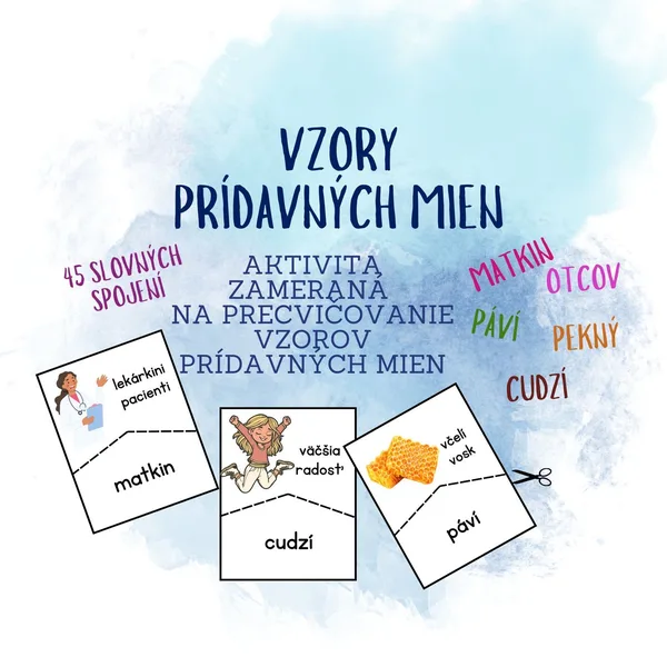 Vzory prídavných mien - priraďovačka