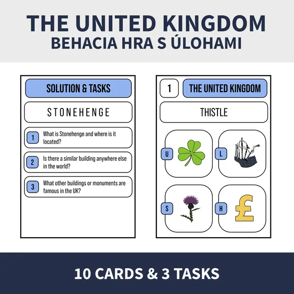 ENG - THE UNITED KINGDOM (BEHACIA HRA, KVÍZ, ÚLOHY)
