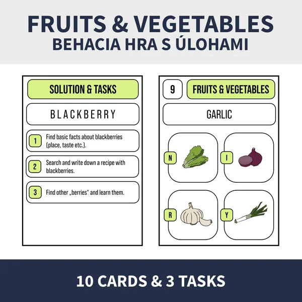 ENG - FRUITS AND VEGETABLES (BEHACIA HRA, KVÍZ, ÚLOHY)