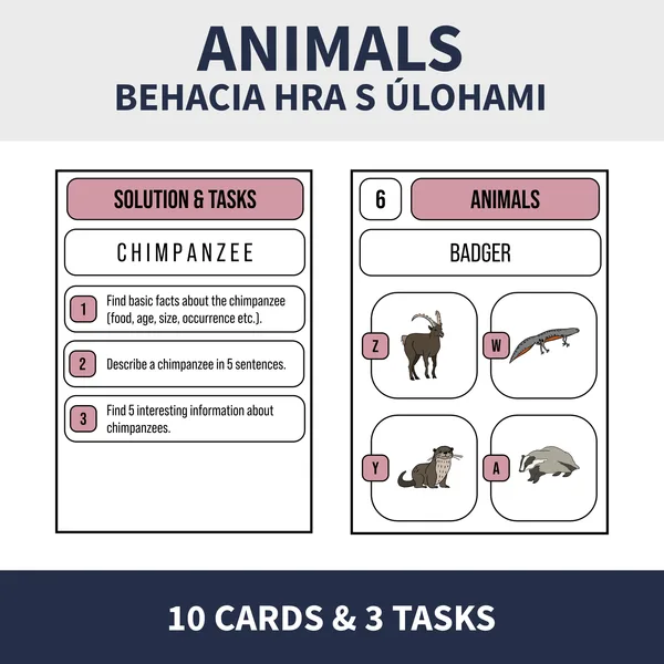 ENG - ANIMALS (BEHACIA HRA, KVÍZ, ÚLOHY)
