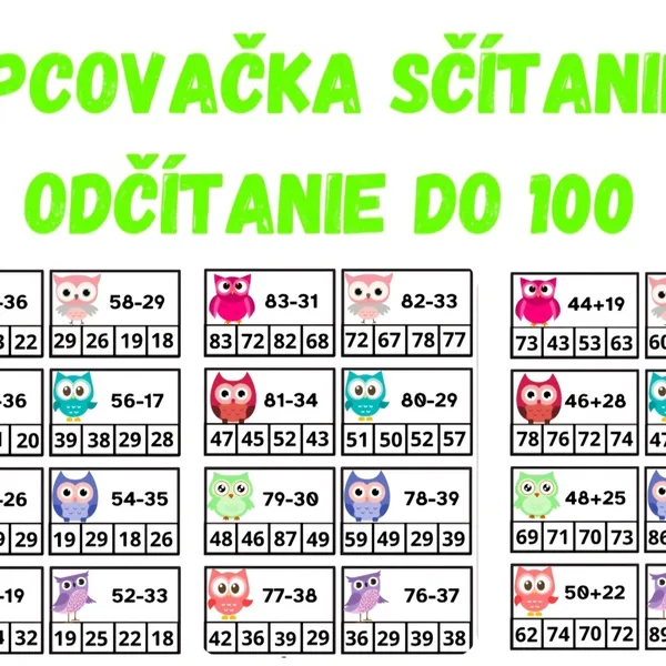 Štipcovačka sčítanie a odčítanie